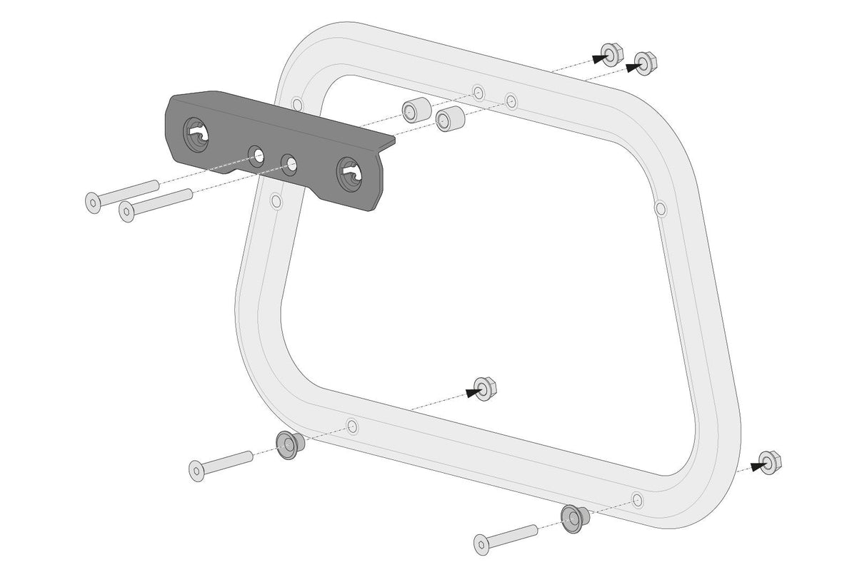 Adapter kit for PRO/EVO side carrier For Givi Trekker Dolomiti For 2 side cases - SW - Motech UK
