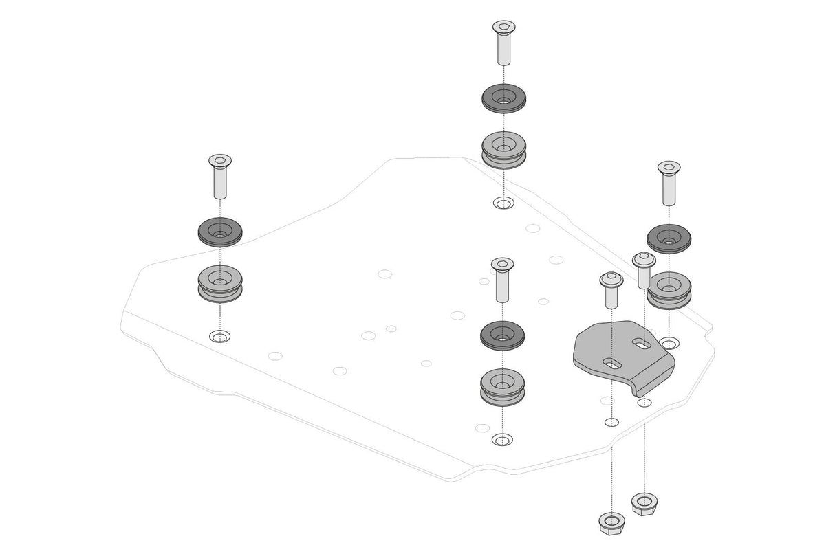 Adapter kit for STEEL - RACK For Trax Top Case - SW - Motech UK