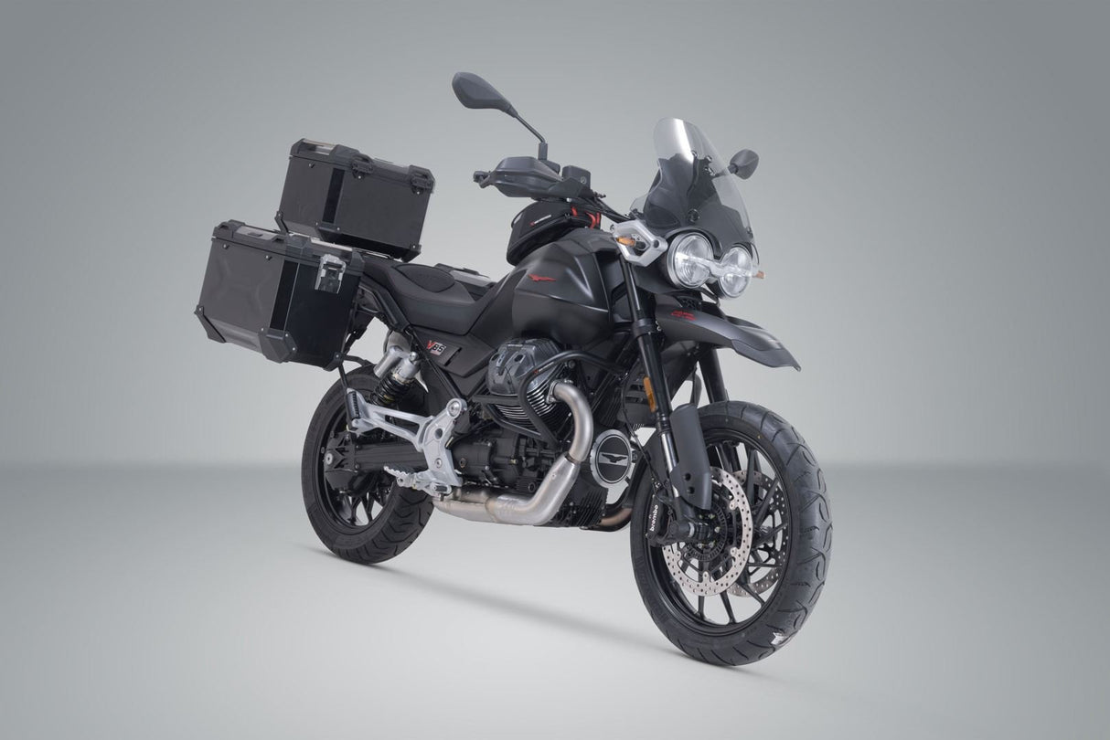 Adventure set TRAX ADV Black. Moto Guzzi V85 Strada (24 - ). - SW - Motech UK