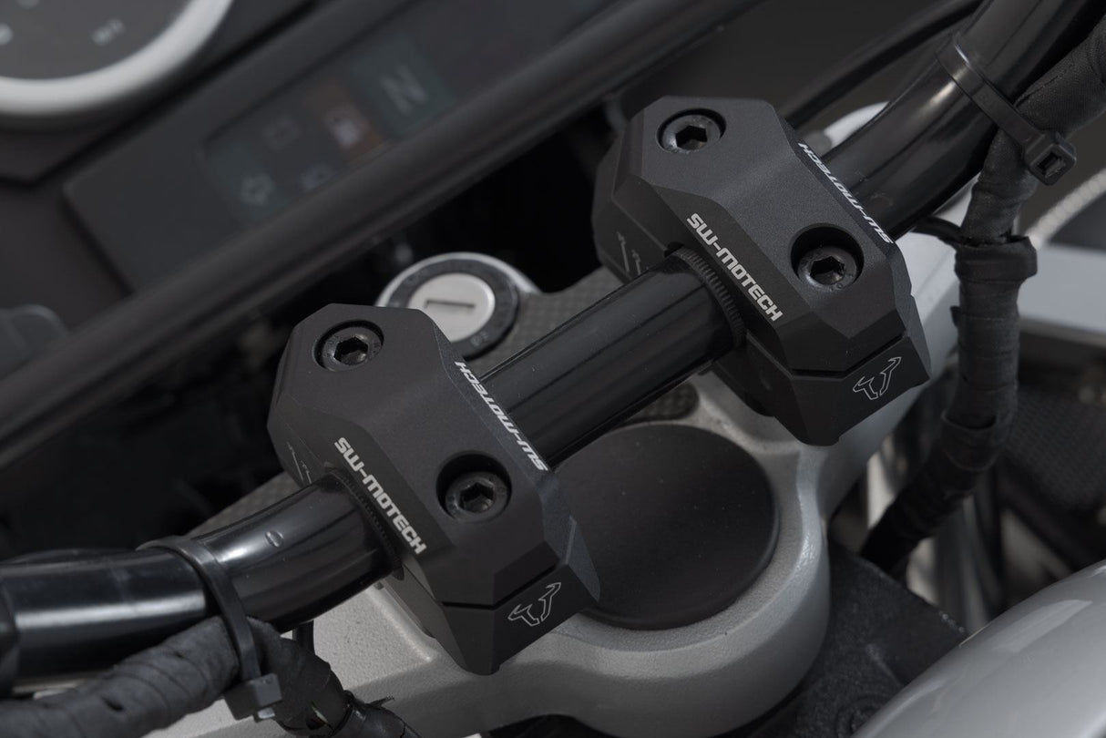 Bar Back Variable for Ø22 Handlebars H=25mm Back 5/10/15/20/25/30 mm Black - SW - Motech UK