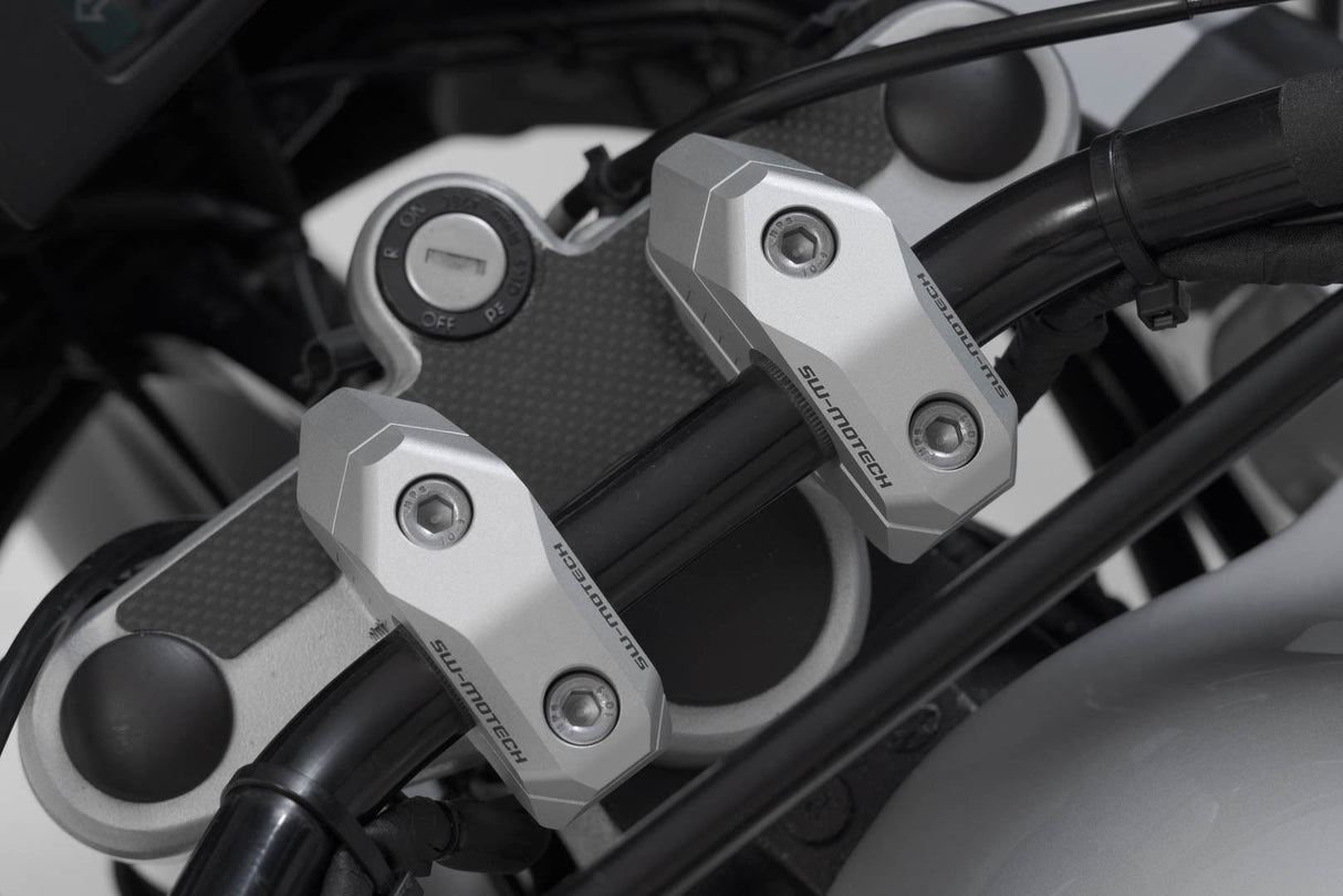 Bar Back Variable for Ø22 Handlebars H=25mm Back 5/10/15/20/25/30 mm Silver - SW - Motech UK