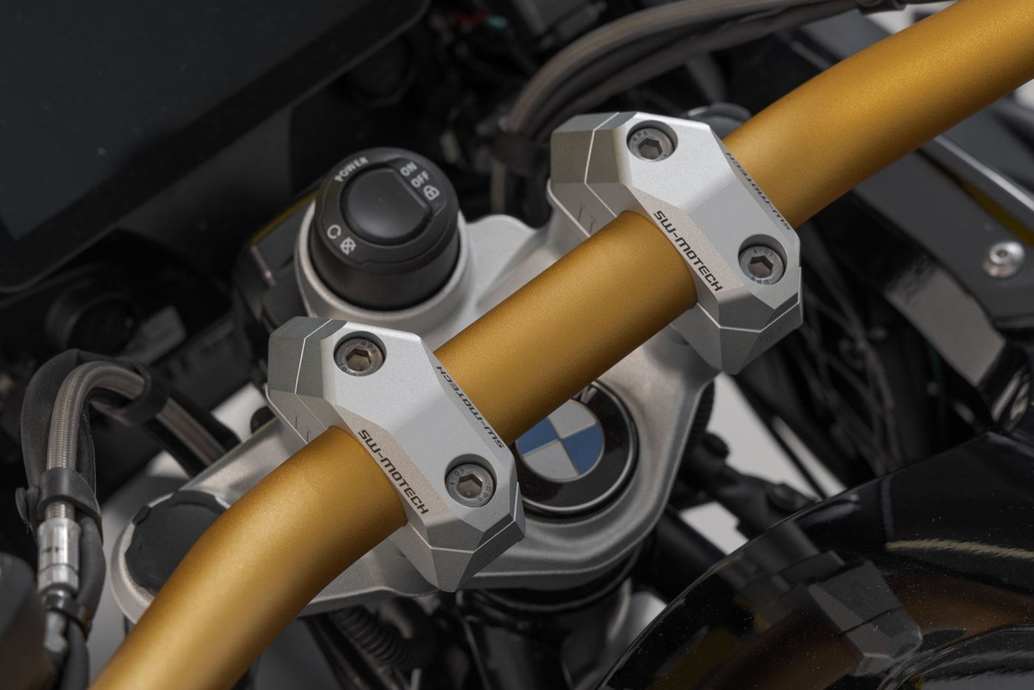 Bar Back Variable for Ø32 Handlebars H=32mm Back 5/10/15/20/25/30 mm Silver - SW - Motech UK