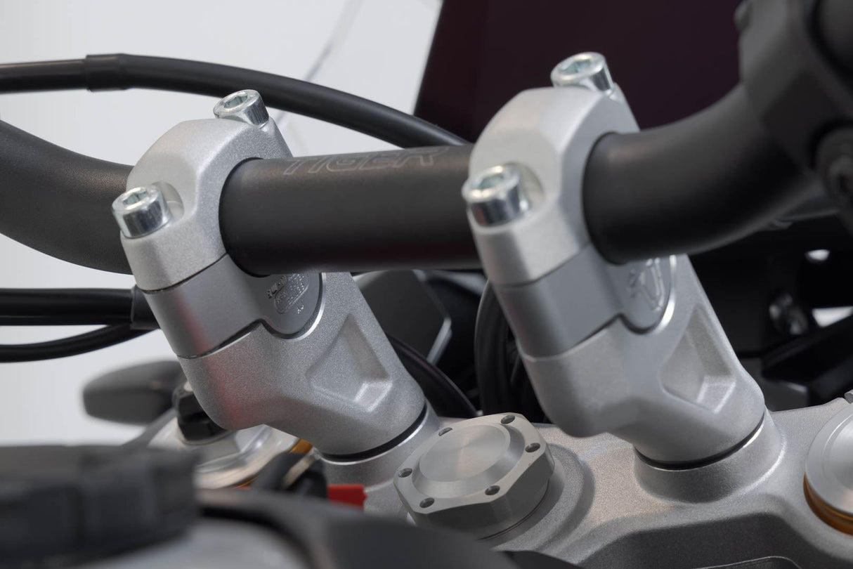 Bar riser H=20 mm. Silver. Triumph Tiger 900 GT/Rally Pro. - SW - Motech UK