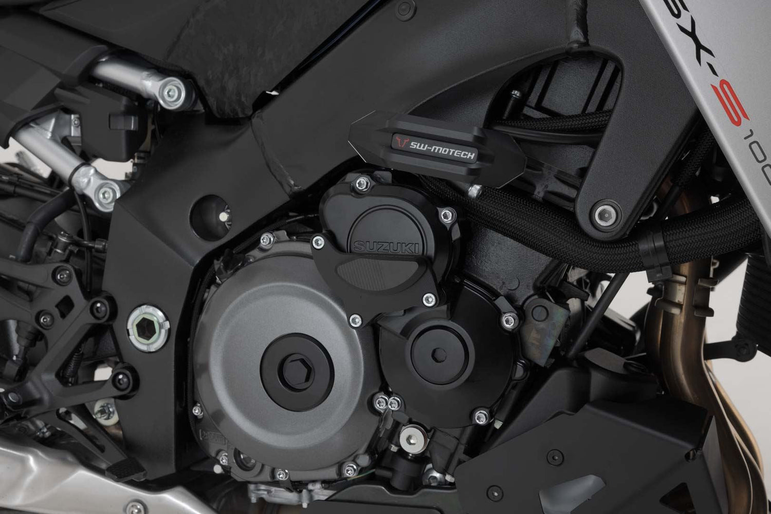 Engine Case Protector Suzuki GSX - S 1000 (21 - ) Black - SW - Motech UK