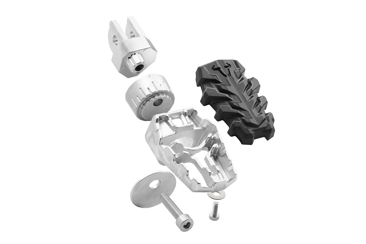 EVO footrest kit Silver/black. MV Agusta Enduro Veloce (24-). - SW-Motech UK