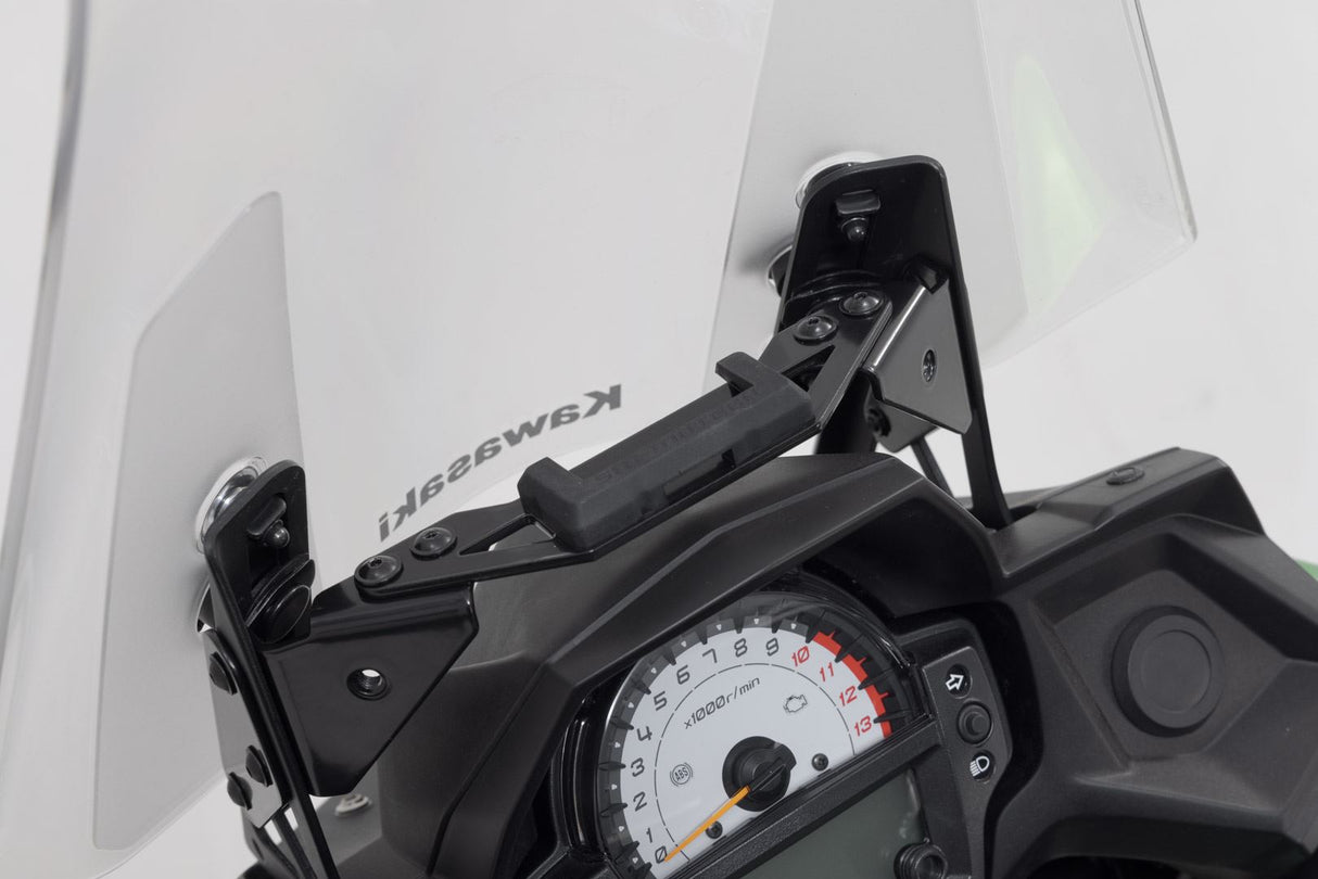 GPS Mount for Cockpit Kawasaki Versys 650 (15 - ) Black - SW - Motech UK