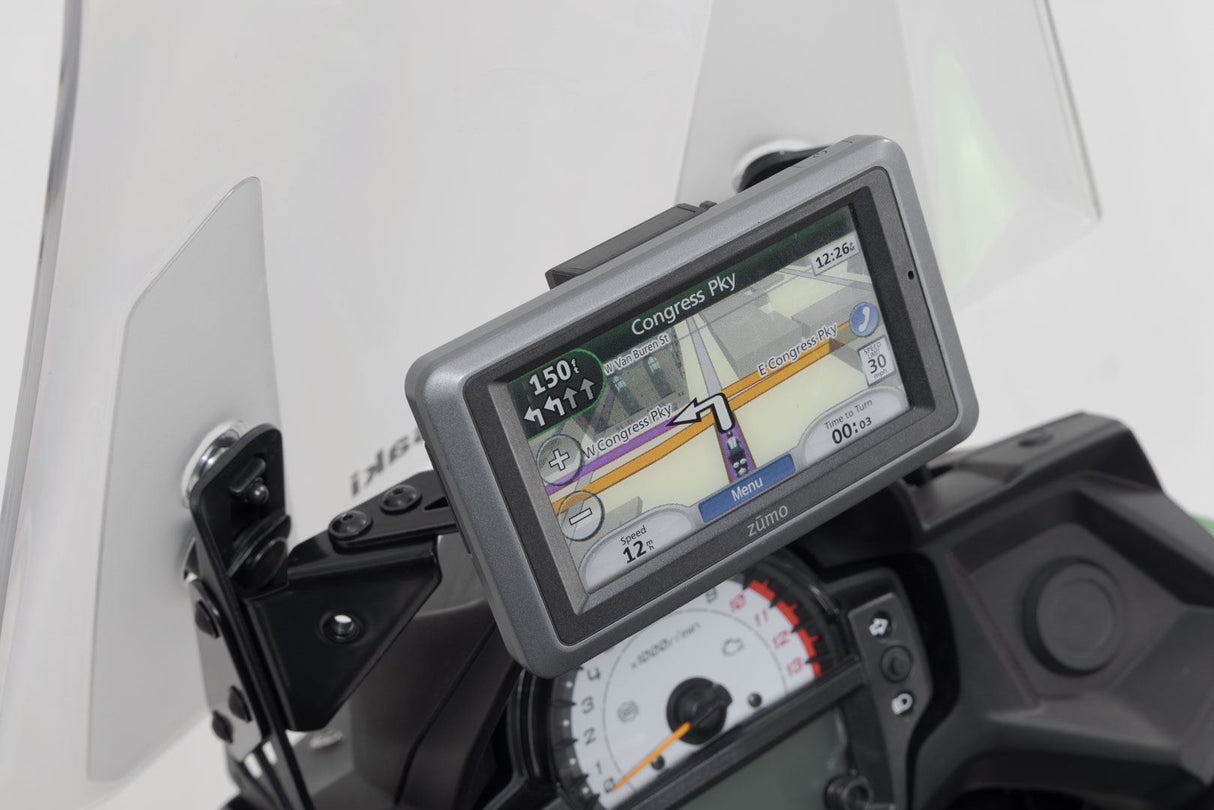 GPS Mount for Cockpit Kawasaki Versys 650 (15 - ) Black - SW - Motech UK
