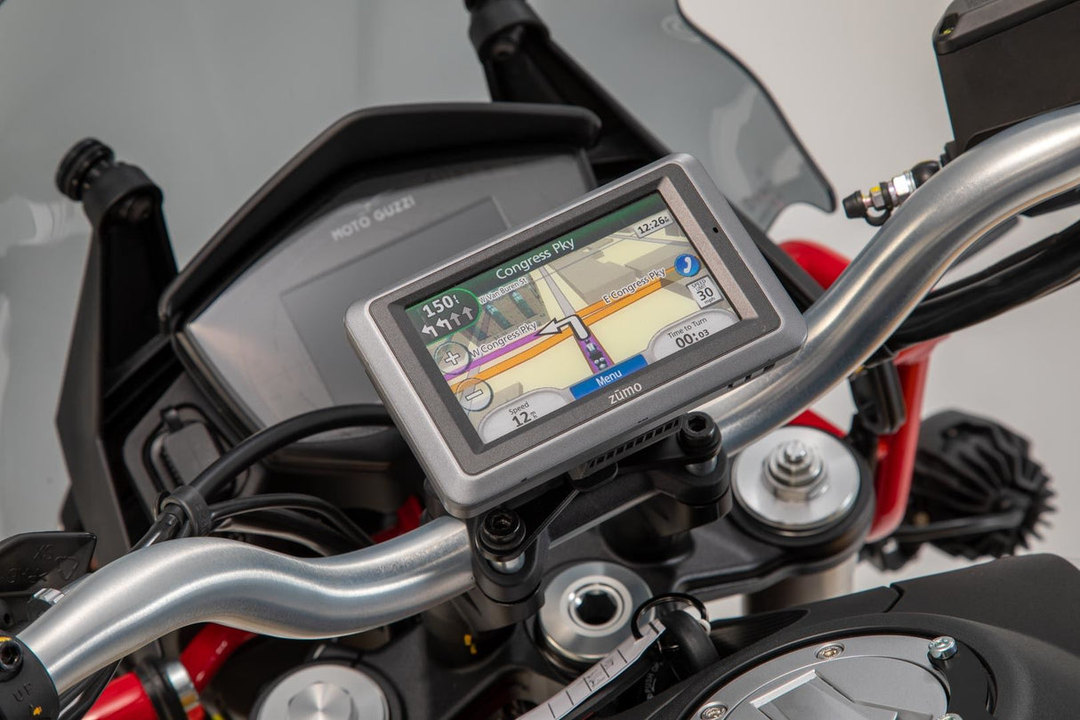 GPS Mount for Handlebar Moto Guzzi V85 TT (19 - ) Black - SW - Motech UK