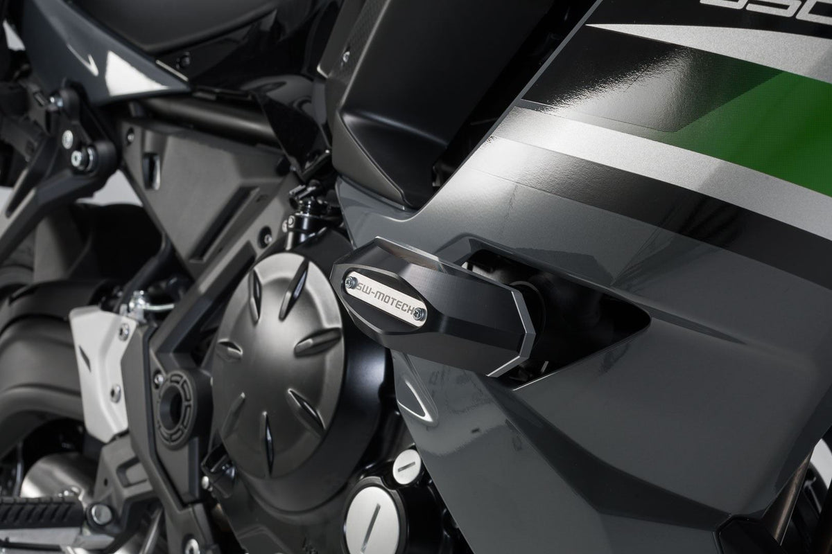 Mounting kit for frame slider with adapters Black Kawasaki Ninja 650 (16-) - SW-Motech UK