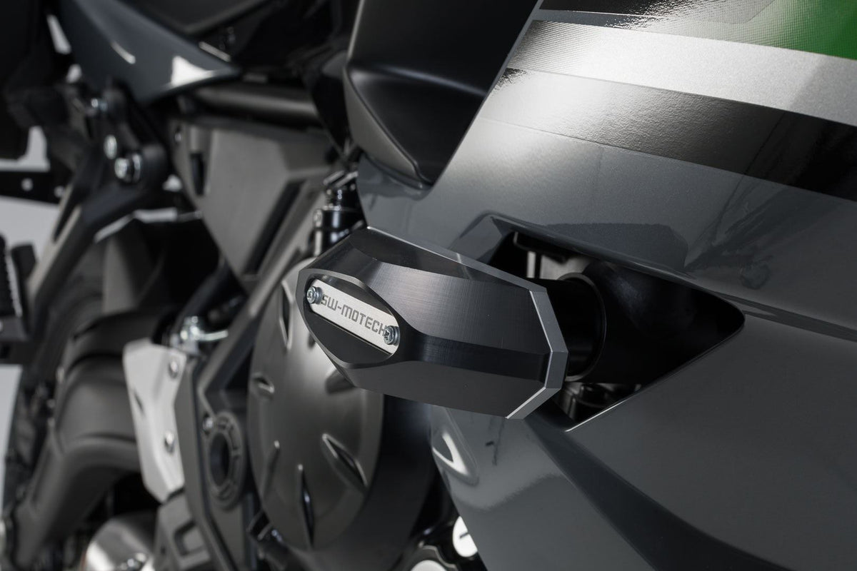 Mounting kit for frame slider with adapters Black Kawasaki Ninja 650 (16-) - SW-Motech UK