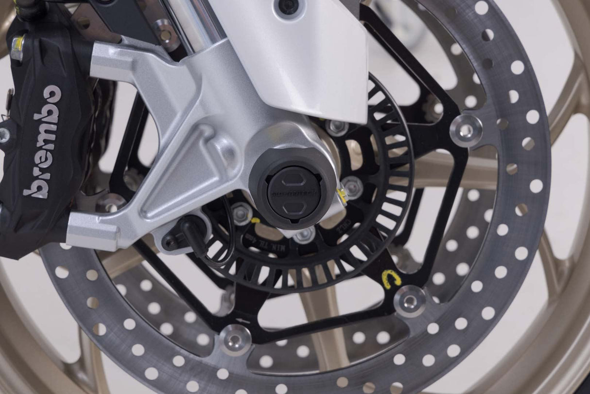 Slider set for front axle Moto Guzzi V100 Mandello/S (22 - ) Black - SW - Motech UK