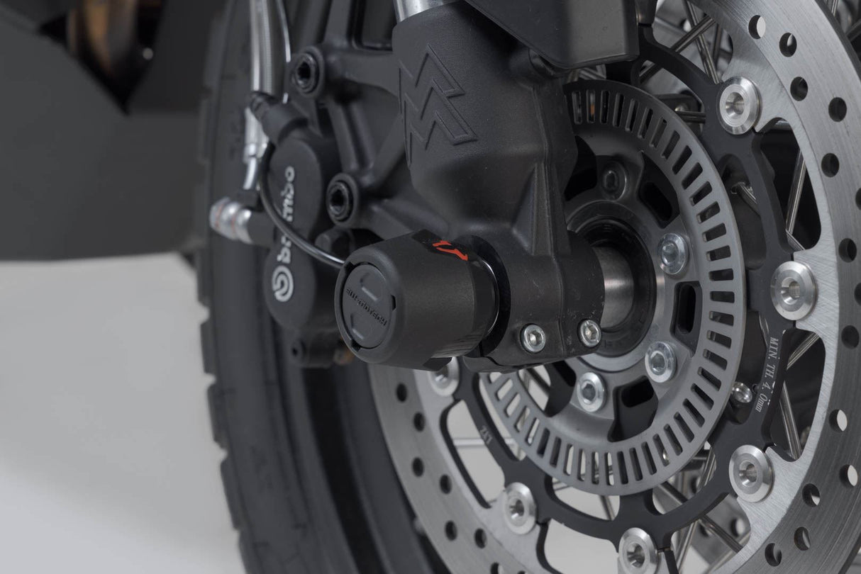 Slider set for front axle Moto Morini X - Cape 650 (21 - ) Black - SW - Motech UK