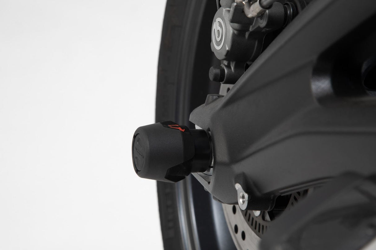 Slider Set for Rear Axle Triumph Street Triple (12 - ) / Rx, Daytona (15 - ) Black - SW - Motech UK