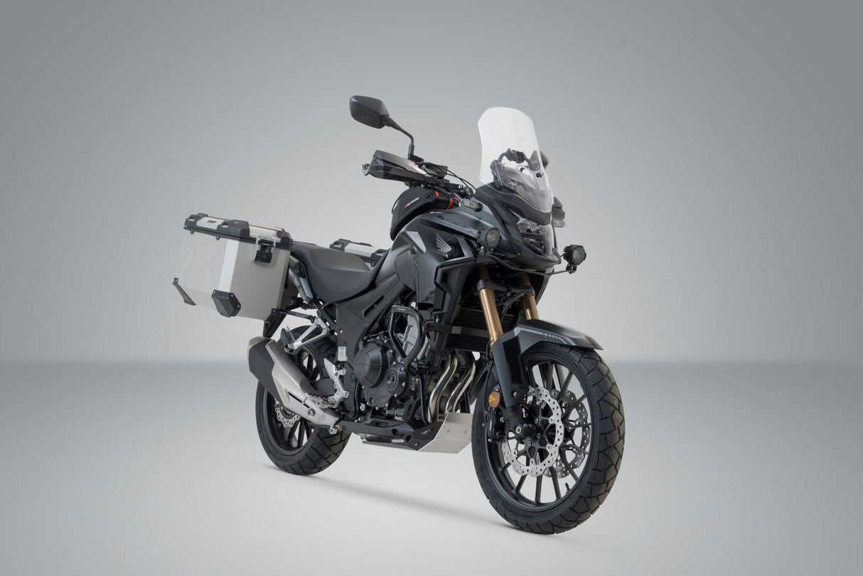 TRAX ADV Aluminium Case System 45/45 litre Honda CB500X, CB500F / CBR500R ( - 15) Silver - SW - Motech UK