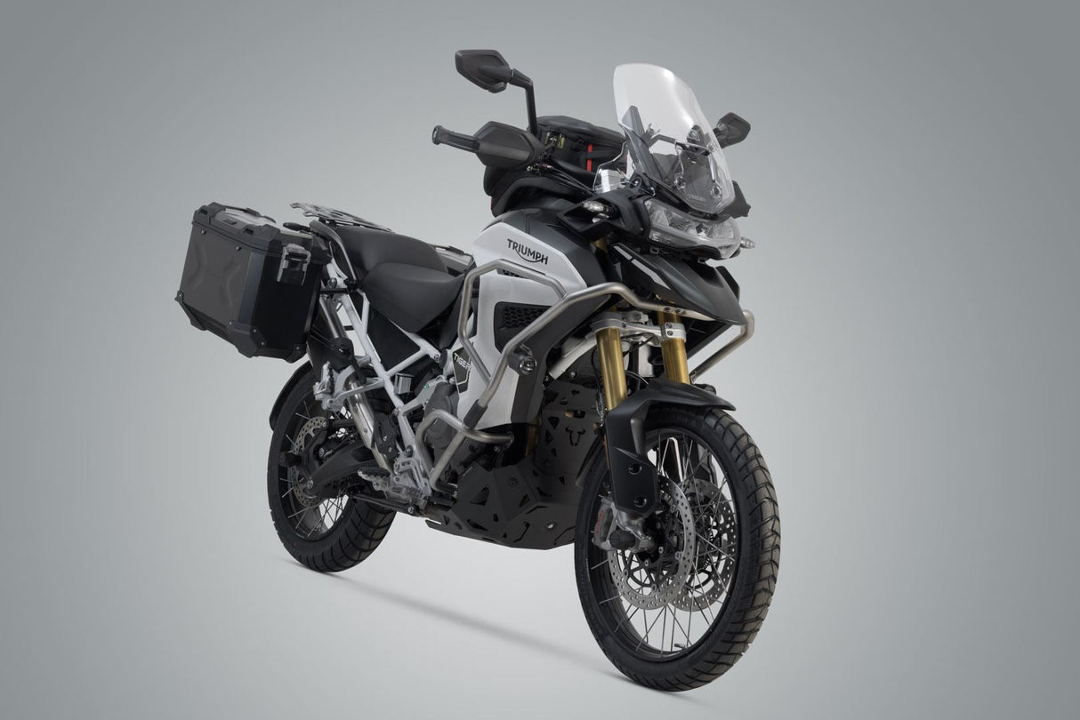 TRAX ADV aluminium case system Tiger 1200 Rally / GT Explorer 45/37 Litre Black - SW - Motech UK