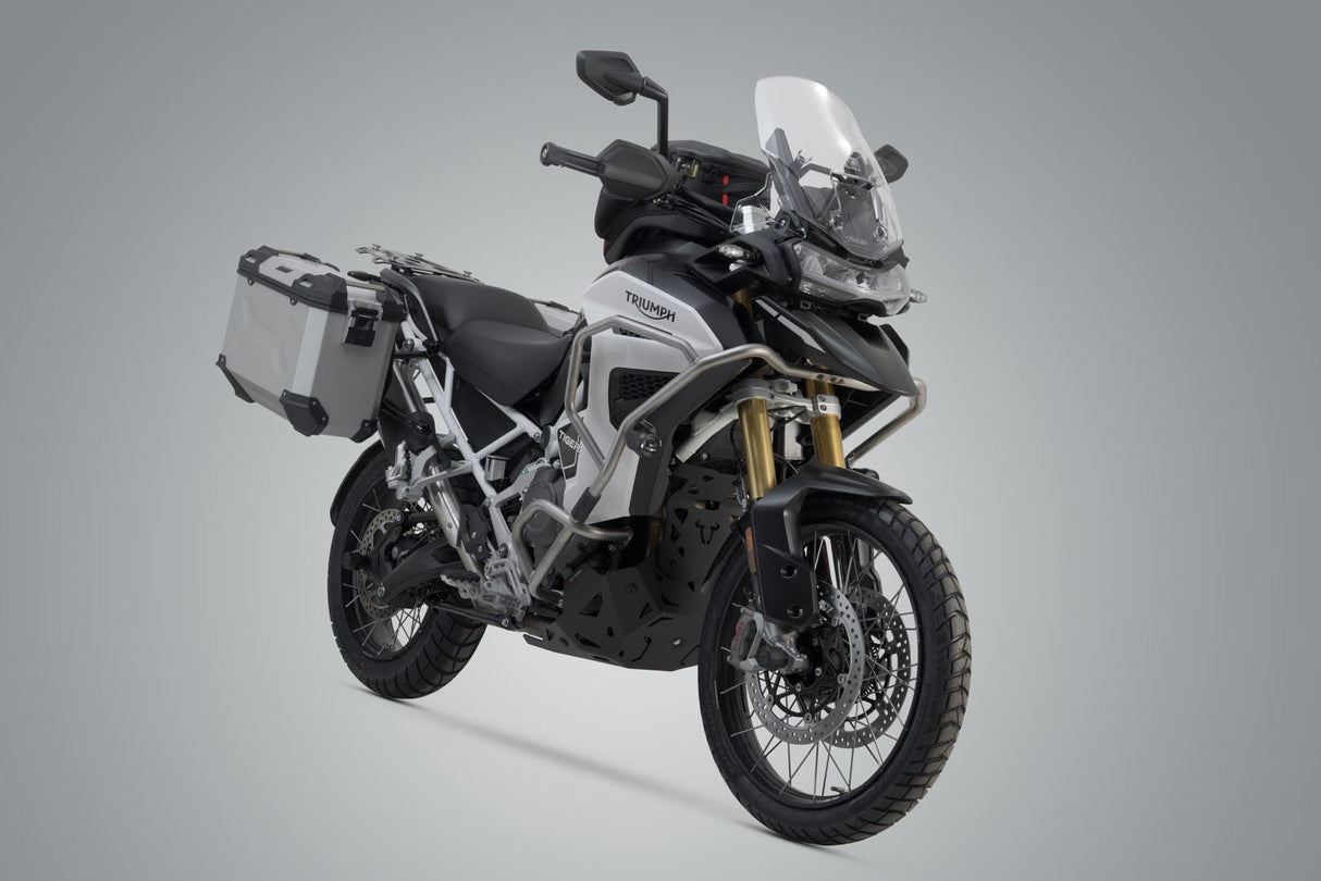 TRAX ADV aluminium case system Tiger 1200 Rally / GT Explorer 45/37 Litre Silver - SW - Motech UK