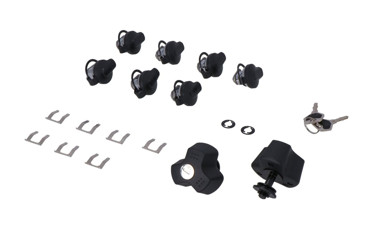 TRAX lock set with anti - theft protection EVO Anti - theft protection 9 matching locks, 2 keys - SW - Motech UK