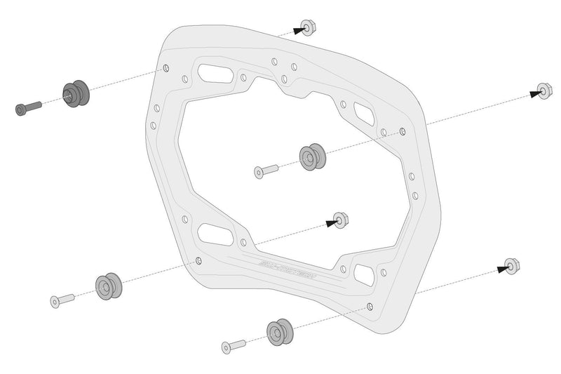 Adapter kit for PRO side carrier For AERO ABS side cases Mounting of 2 cases