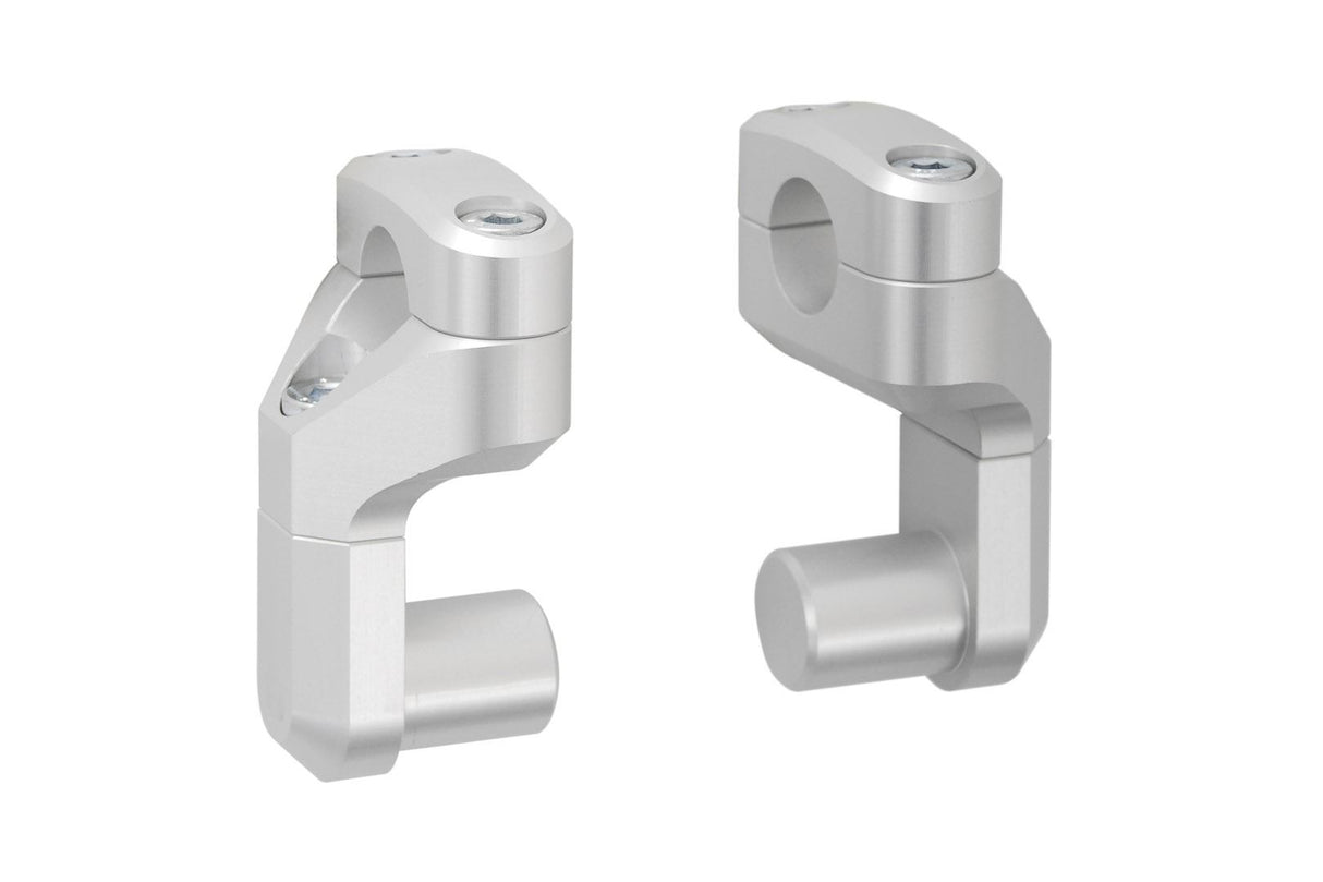 Vario bar back for Ø 28 mm handlebar Up/back variable. Silver