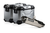 TRAX ADV aluminum case system + Akrapovic Silver. 45/37 l. Triumph Tiger 900 (19-23).