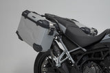 TRAX ADV aluminum case system + Akrapovic Silver. 45/37 l. Triumph Tiger 900 (19-23).