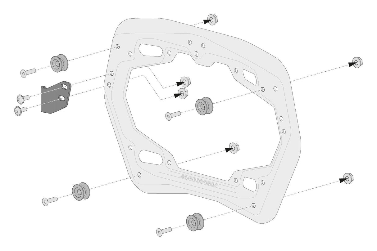 Adapter kit for PRO side carrier For Trax, Nanuk side casesFor 2 cases - SW - Motech UK