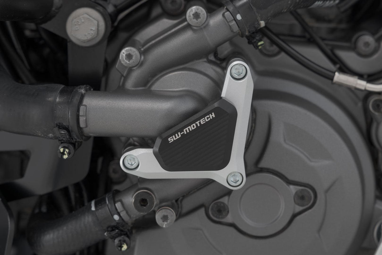 Water pump protection Ducati models. Silver/black