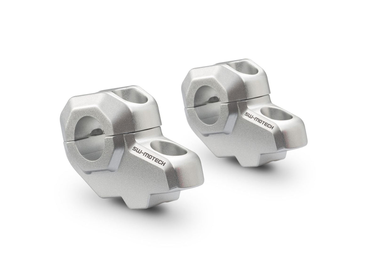 Bar back for Ø 22 mm handlebar H=30 mm Back 21 mm. Silver - SW - Motech UK