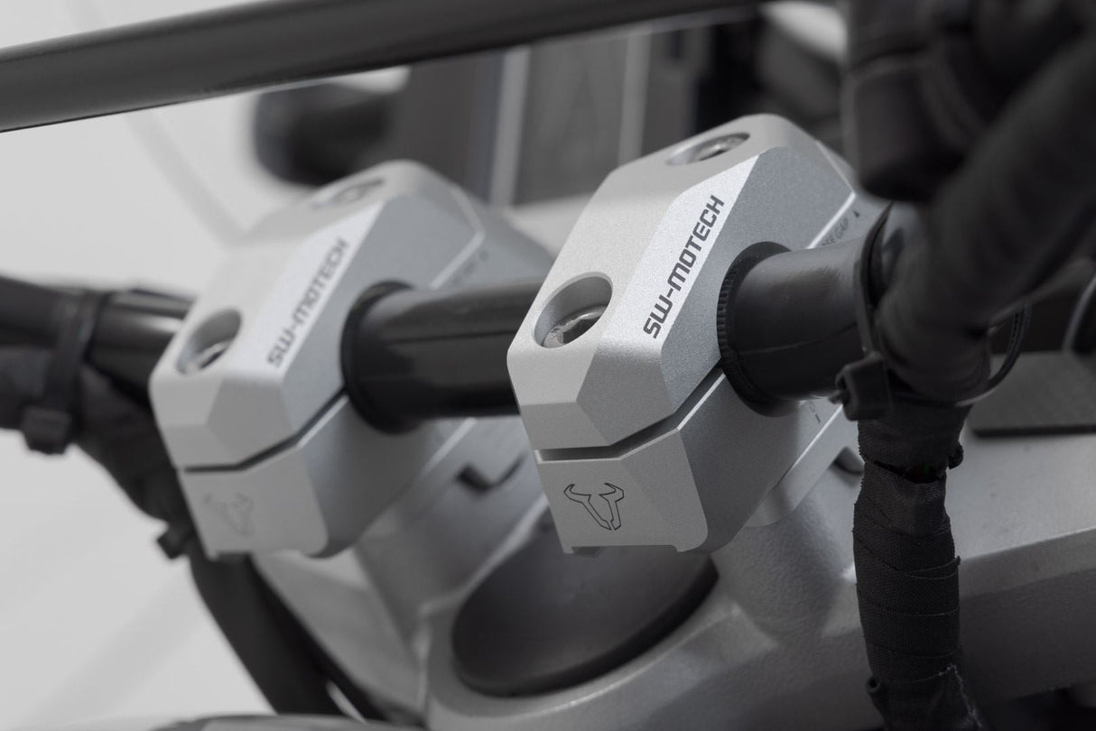 Bar Back Variable for Ø22 Handlebars H=25mm Back 5/10/15/20/25/30 mm Silver - SW - Motech UK