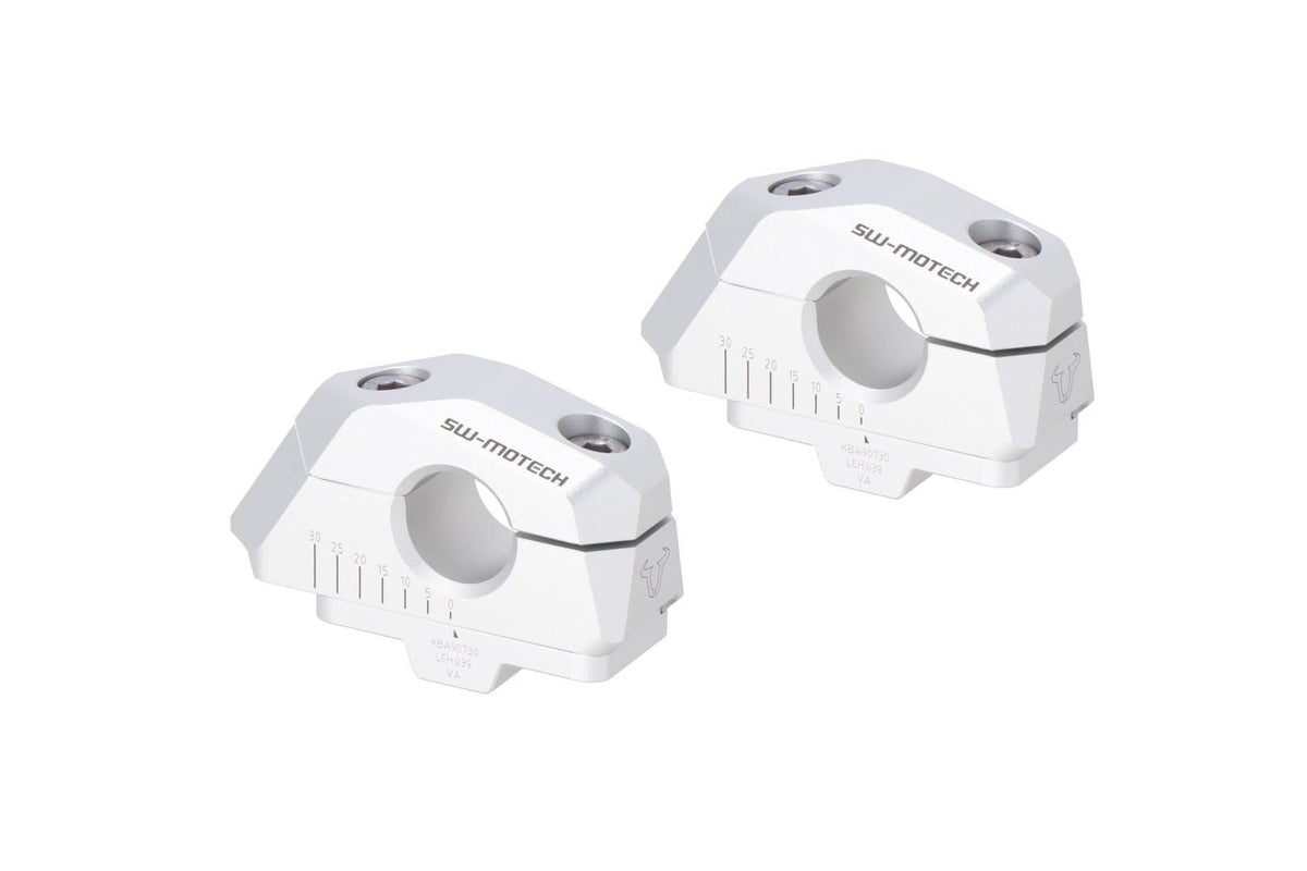 Bar Back Variable for Ø22 Handlebars H=25mm Back 5/10/15/20/25/30 mm Silver - SW-Motech UK