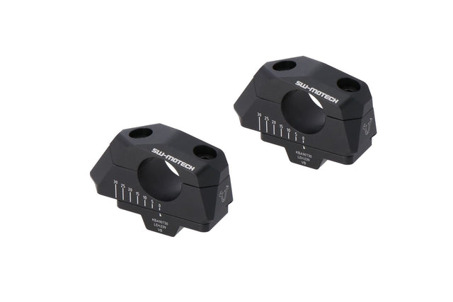 Bar Back Variable for Ø28 Handlebars H=28mm Back 5/10/15/20/25/30 mm Black - SW-Motech UK