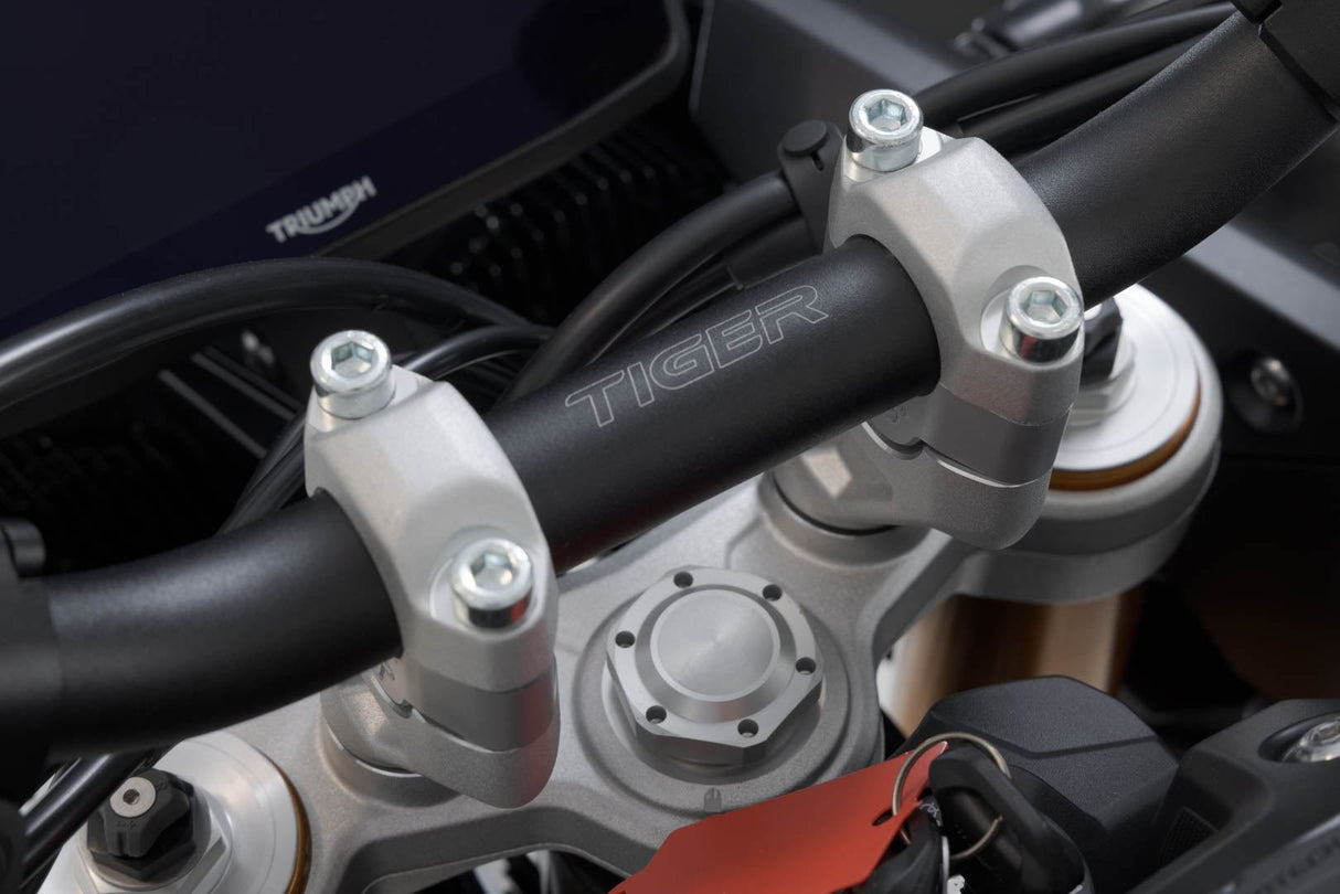 Bar riser H=20 mm. Silver. Triumph Tiger 900 GT/Rally Pro. - SW - Motech UK