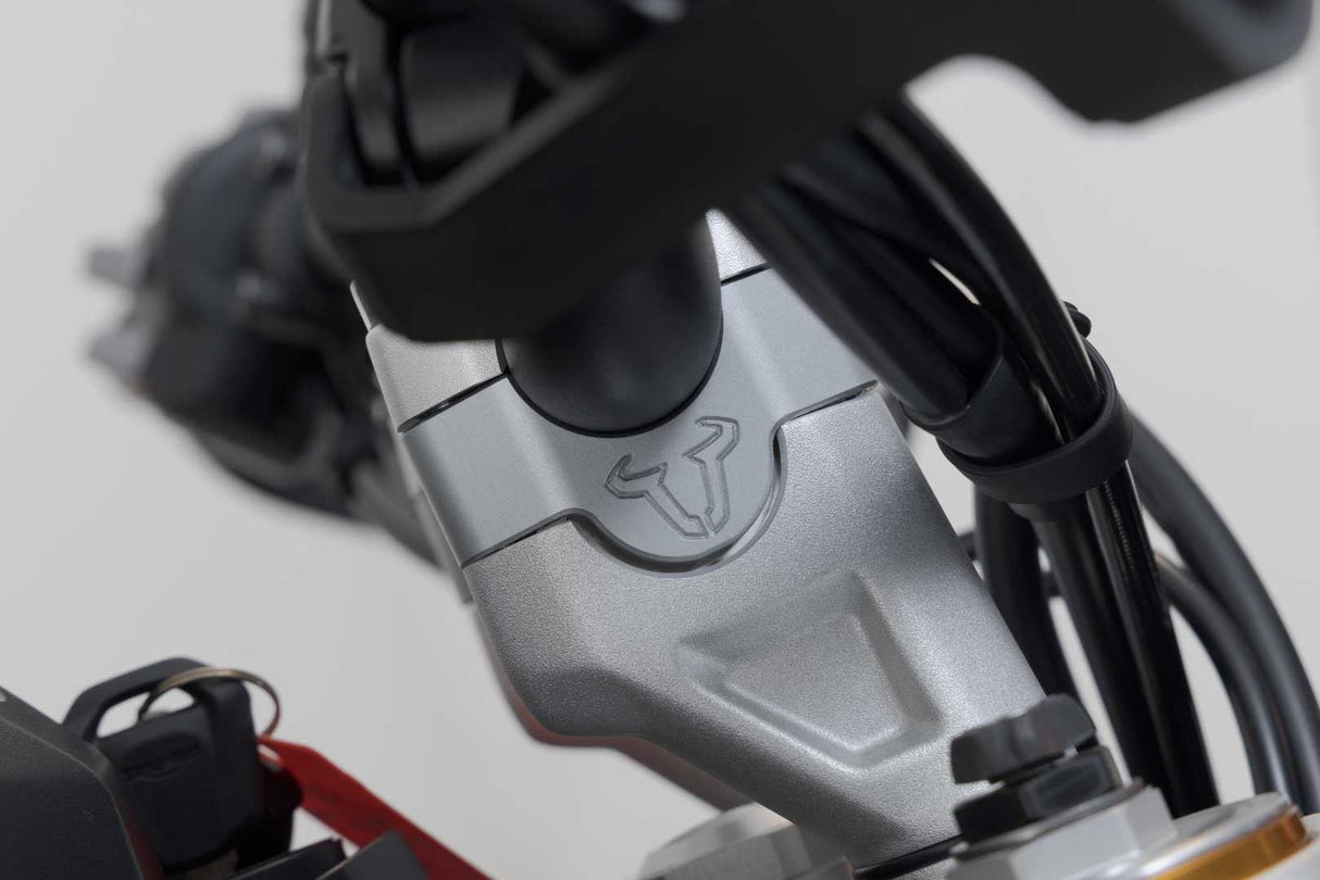 Bar riser H=20 mm. Silver. Triumph Tiger 900 GT/Rally Pro. - SW - Motech UK