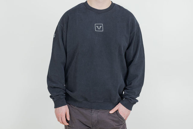Crewneck  Riders Line Dark Grey. Optic Wash. Unisex. Size XS. - SW - Motech UK