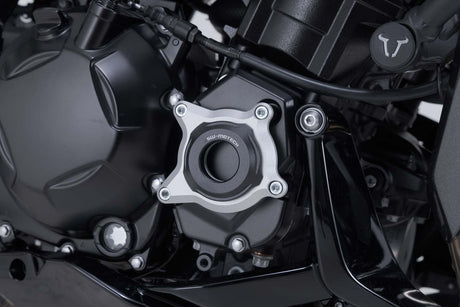 Engine case protector Black/Silver. Kawasaki Z1100 (25 - ). - SW - Motech UK