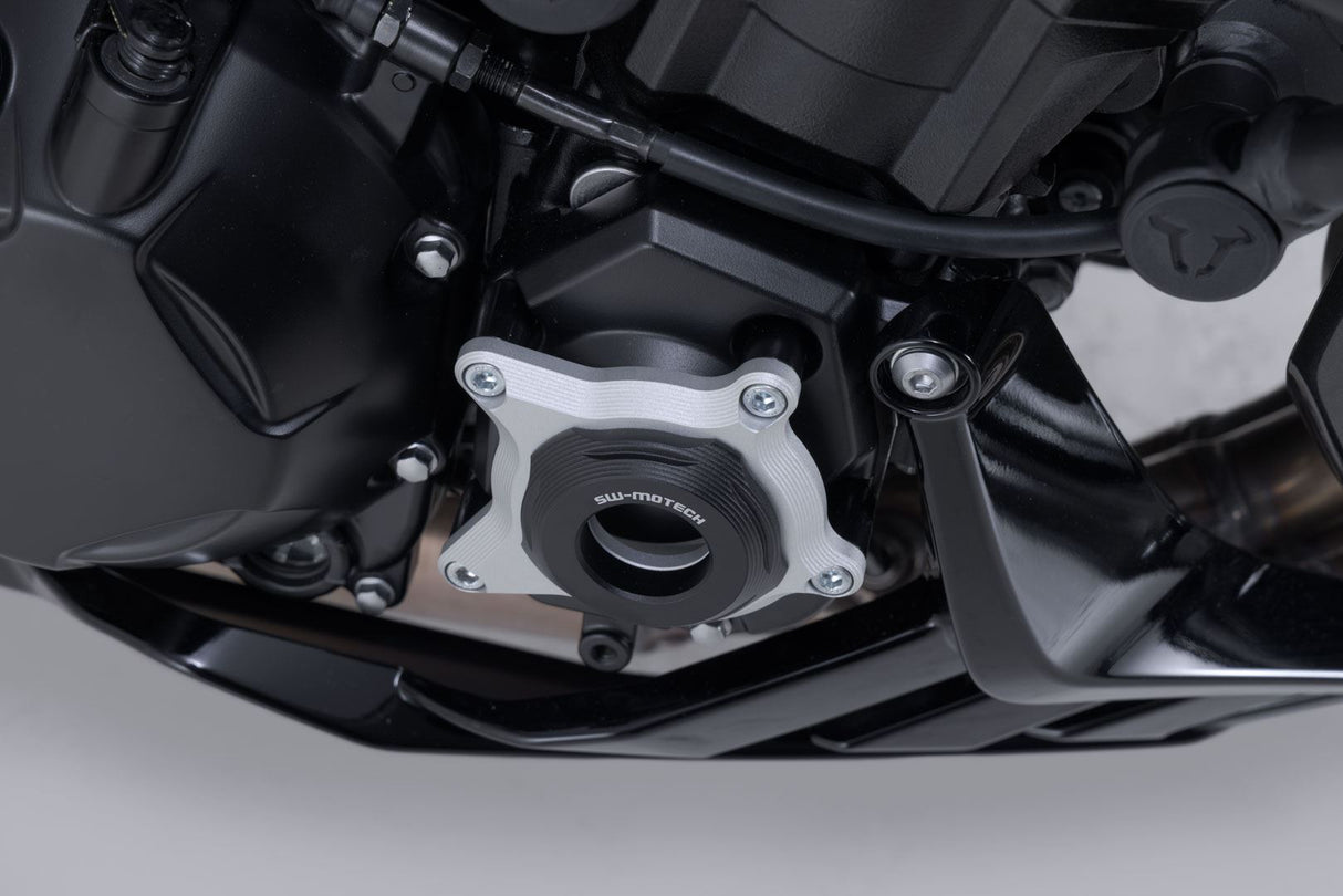 Engine case protector Black/Silver. Kawasaki Z1100 (25 - ). - SW - Motech UK