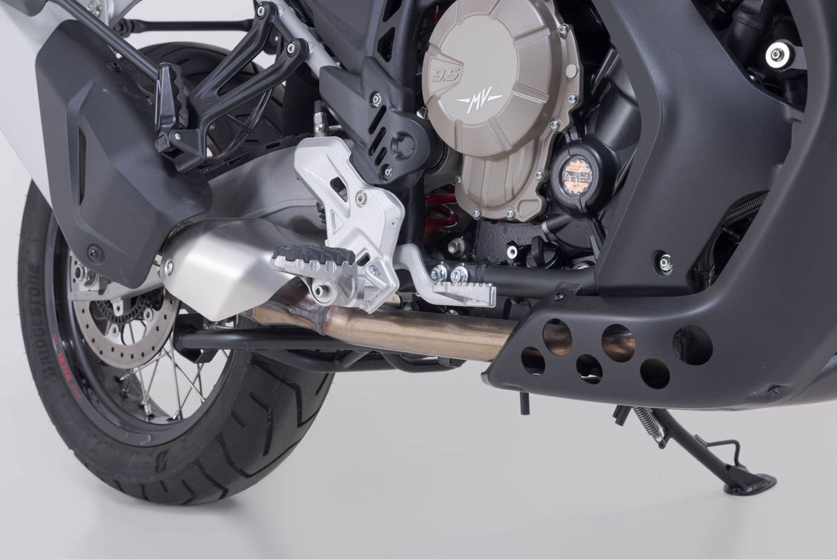EVO footrest kit Silver/black. MV Agusta Enduro Veloce (24-). - SW-Motech UK