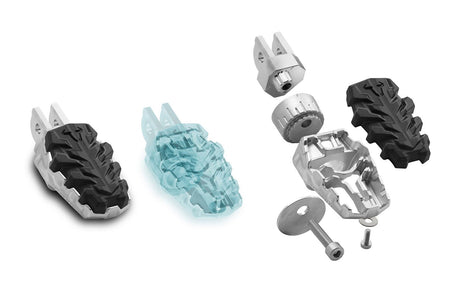 EVO footrest Stainless steel Adjustable - SW - Motech UK