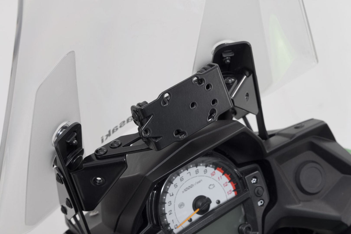 GPS Mount for Cockpit Kawasaki Versys 650 (15 - ) Black - SW - Motech UK