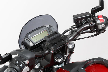 GPS Mount for Handlebar BMW / Honda / Suzuki models Black - SW - Motech UK
