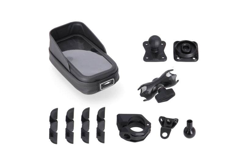 Universal GPS mount kit with Phone Case 2" socket arm, for handlebar/mirror thread Incl