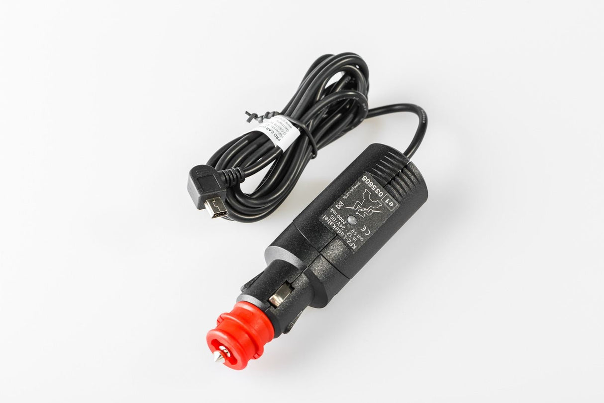 Mini USB charge lead For 12V DIN and cigarette lighter socket 2000 mA - SW - Motech UK
