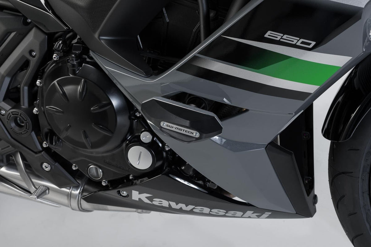Mounting kit for frame slider with adapters Black Kawasaki Ninja 650 (16-) - SW-Motech UK