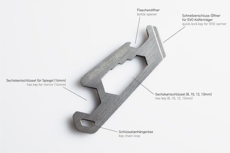 Multitool key chain Stainless steel With logo - SW - Motech UK