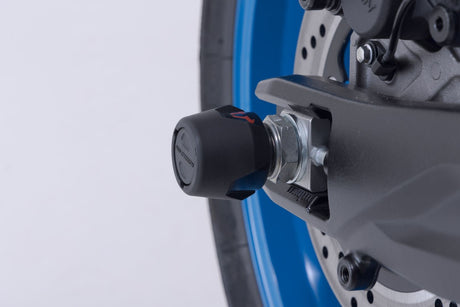 Rear axle crash pad kit Suzuki GSX - 8S (22 - ) Black - SW - Motech UK