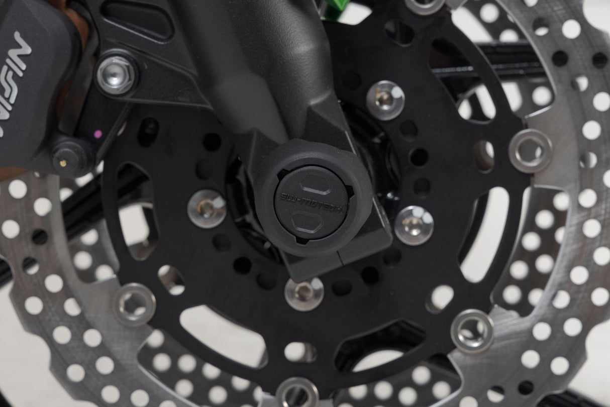 Slider set for front axle Black. Kawasaki Versys 650 (07 - 09) / (14 - ). - SW - Motech UK