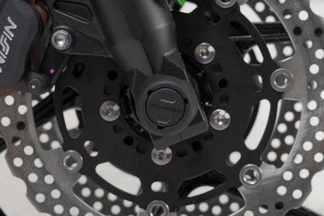 Slider set for front axle Black. Kawasaki Versys 650 (07 - 09) / (14 - ). - SW - Motech UK