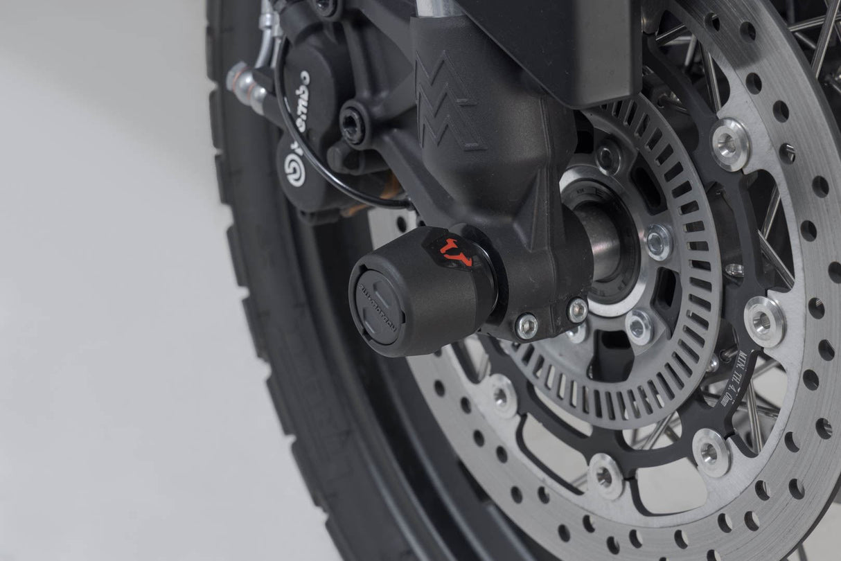 Slider set for front axle Moto Morini X - Cape 650 (21 - ) Black - SW - Motech UK