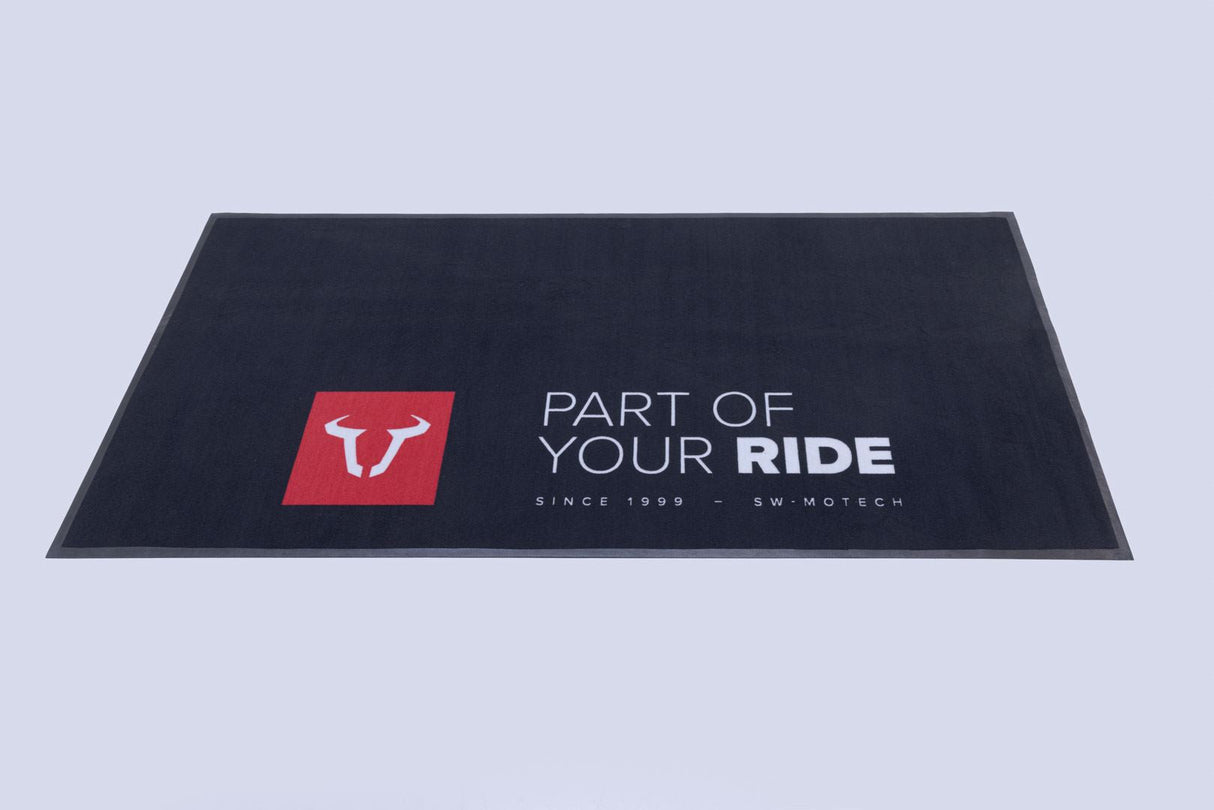 SW - MOTECH bike carpet 2.0x1.0 m. Rectangular. Black. Imprint white/red. - SW - Motech UK