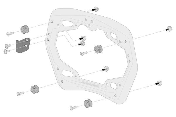 TRAX ADV Aluminium Case System 37/37 litre Yamaha Tracer 9 (20 - ) Black - SW - Motech UK